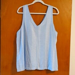 V-neck Linen Blend Top